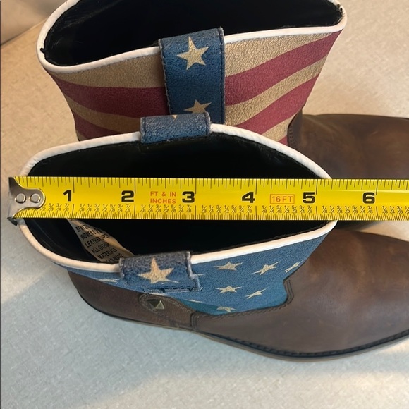 Brown Ankle Boots with American Flag Design - Picture 5 of 10